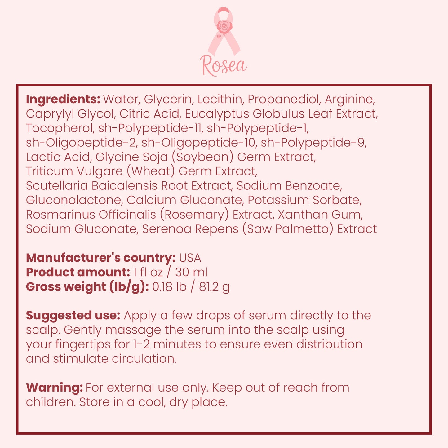 Rosea - Peptide Hair Growth Serum