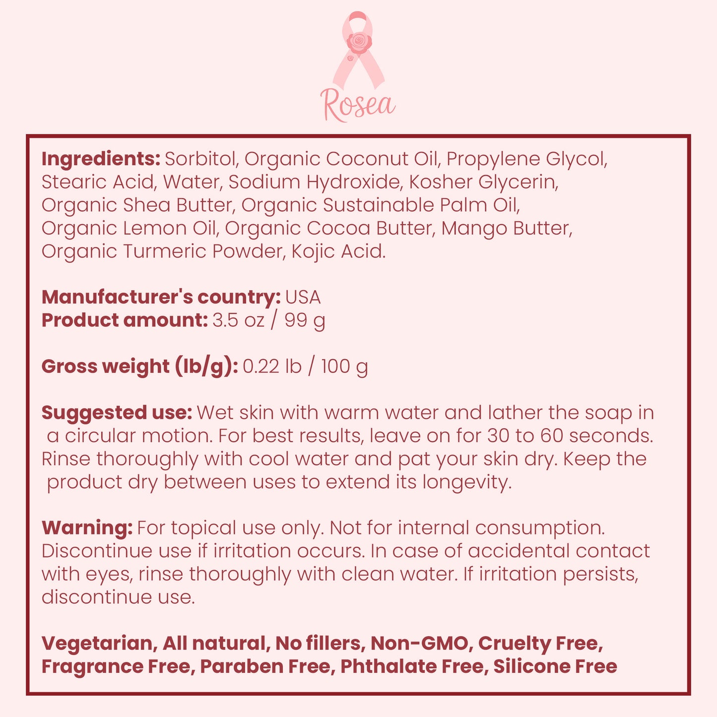 Rosea - Antioxidant Turmeric Soap