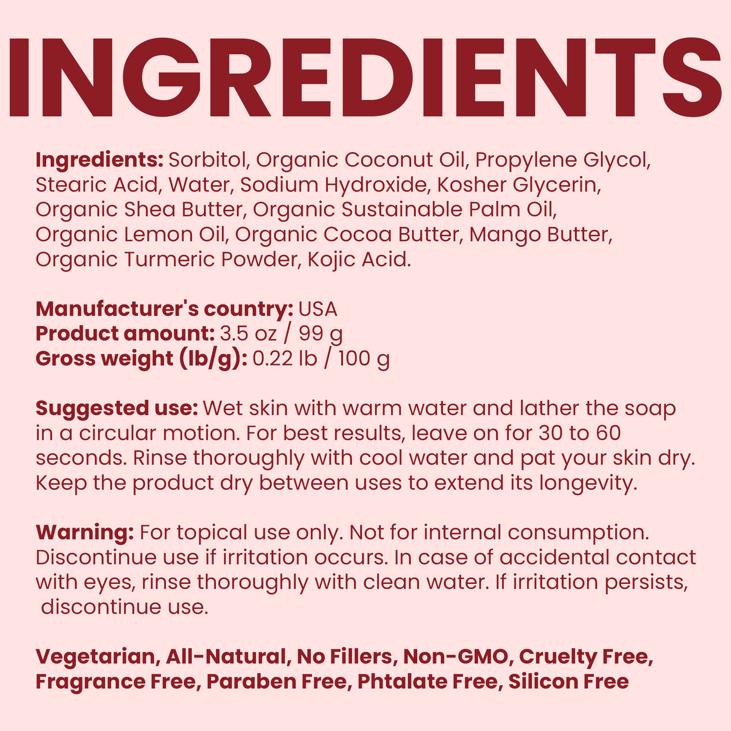 Antioxidant Turmeric Soap